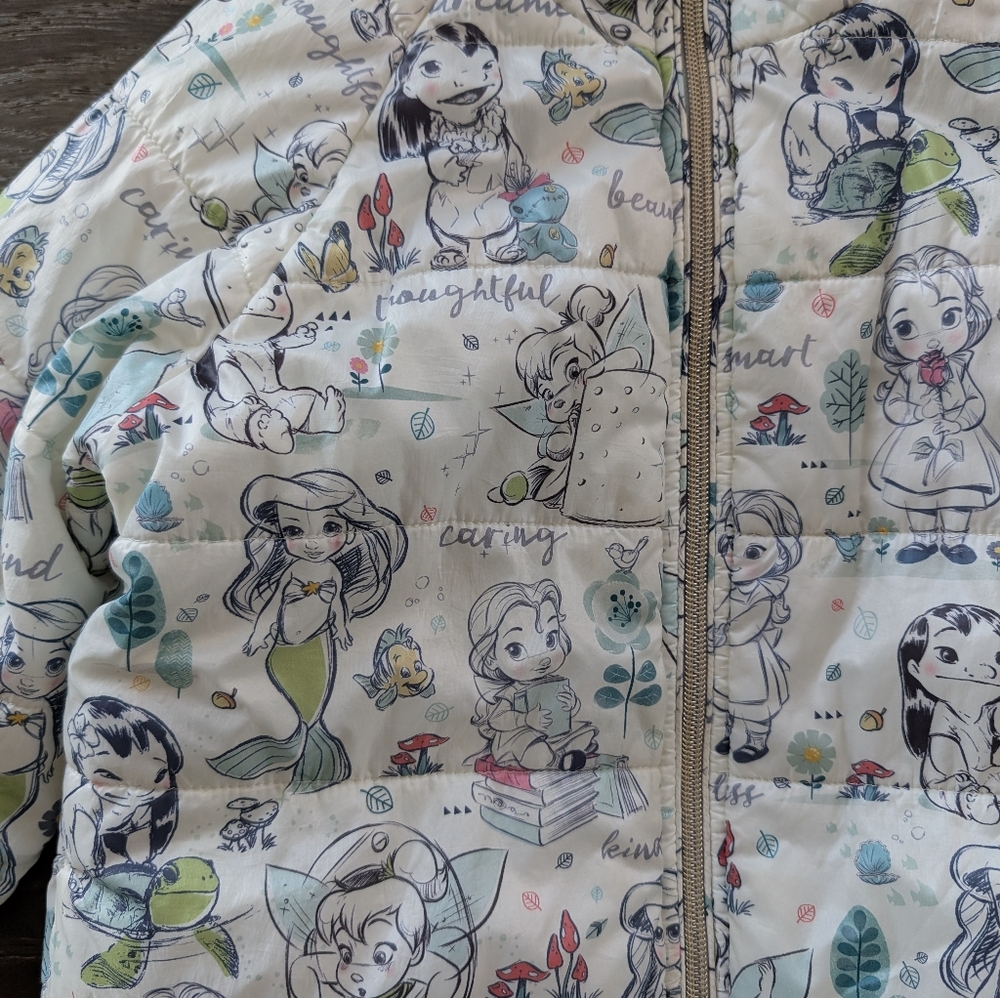 Disney Animators’ Collection Lightweight Puffy Jacket Size 7/8 - Picture 2 of 8